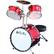 Front Standard. Schoenhut - 5 Piece Drum Set - Chrome, Red.
