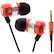 Front Standard. GOgroove - audiOHM Ergonomic Noise-Isolating Red Earbuds for Kindle & Apple iPad - Red.