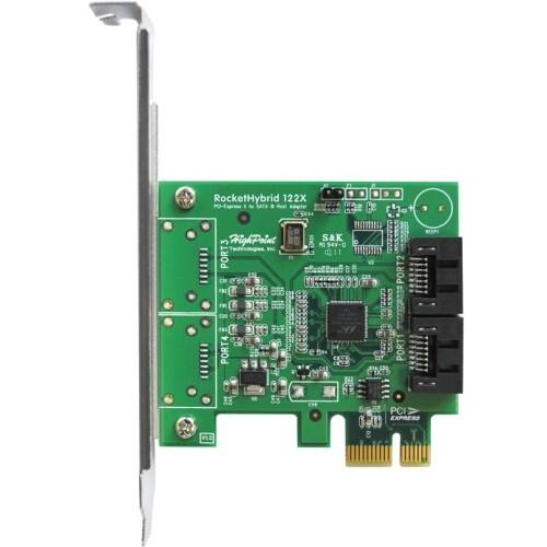 Front Standard. HighPoint - RocketHybrid 2-port PCI Express Serial ATA Controller.