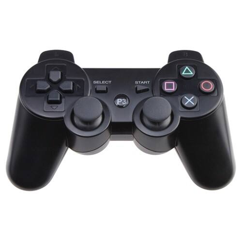 Front Standard. AGPtek - Dual Shock Bluetooth Wireless USB Controller For Sony PS3 PlayStation 3 - Black.