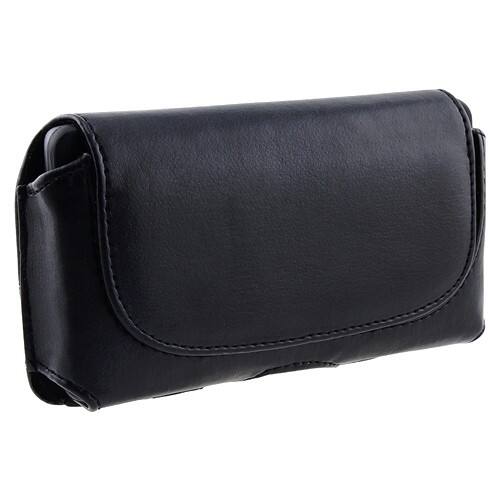 Front Standard. eForCity - Horizontal Leather Carrying Case Compatible With Droid X2 Daytona/Lg Thrill 4G G2X - Black.