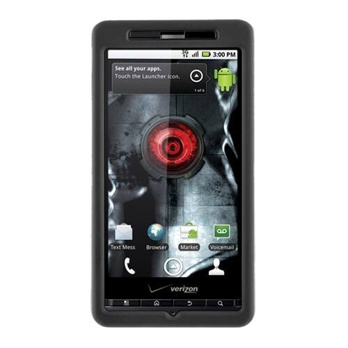Front Standard. Seidio - Carrying Case Skin Protector With Holster for Motorola Droid X - Black.