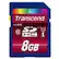 Front Large. Transcend - 8 GB Secure Digital High Capacity (SDHC) - 1 Card/1 Pack.