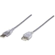Front Large. Manhattan Products - USB Extension Cable - Translucent Silver.