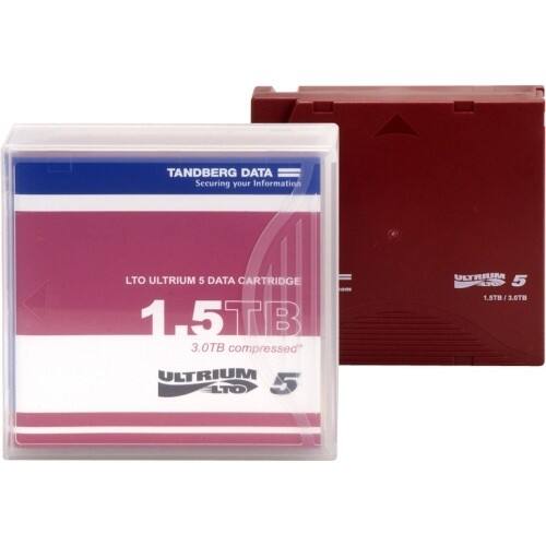 Front Standard. Tandberg - LTO Ultrium 5 Data Cartridge with Barcode Labeling.