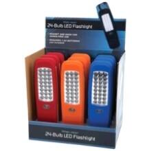 Front Large. Mitaki-Japan - 12pc 24-Bulb LED Flashlights In Countertop Display.