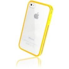 Front Large. HornetTek - Lite Case for iPhone 4, 4S - Bright Yellow, Clear.