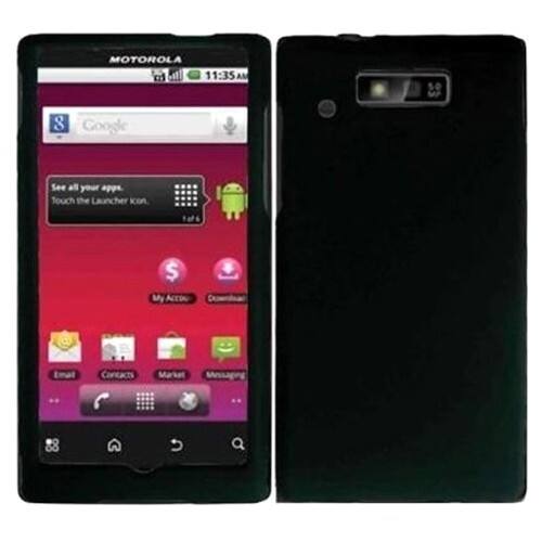 Front Standard. Fosmon - Rubberized Protective Case for Motorola Triumph WX435 - Black.