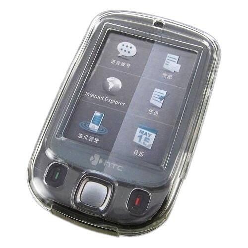 Front Standard. Fosmon - Crystal Protective Case with Swivel Clip for HTC Touch - Clear White.