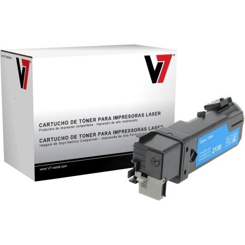 Front Standard. V7 - Toner Cartridge (FM065, T107C, 330-1390, 330-1437, 330-1417, 330-1386) - Cyan.