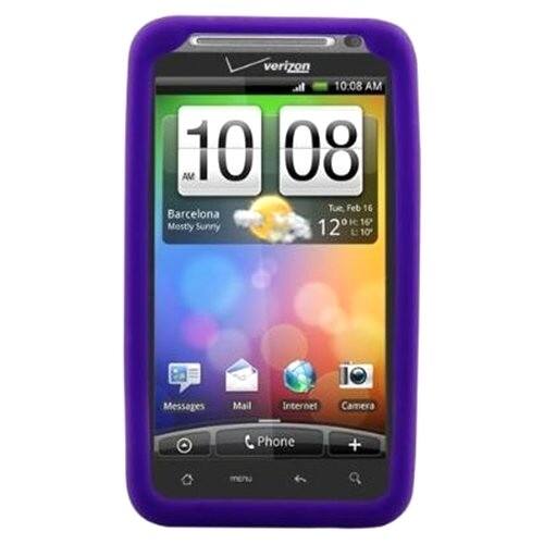 Front Standard. Fosmon - Silicone Protective Case For HTC ThunderBolt - Purple.