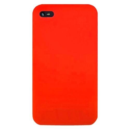 Front Standard. Fosmon - Translucent Silicone Case For Apple iPhone 4 - Red.