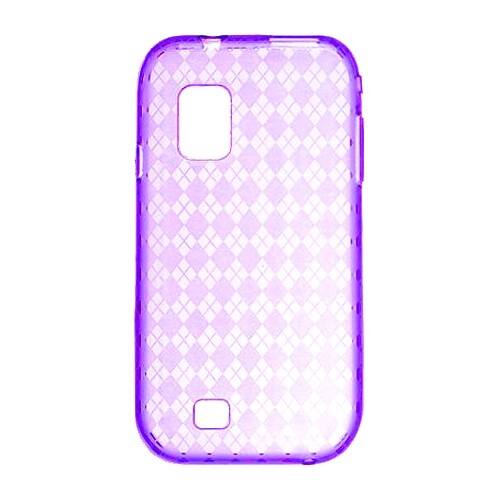 Front Standard. Fosmon - Translucent TPU Protective Case Protector Argle Design for Samsung Fascinate - Purple.
