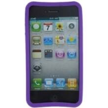 Front Large. Fosmon - TPU Silicone Protective Case For Apple iPhone 4 - Purple.