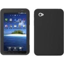 Front Large. Fosmon - Silicone Protective Case Skin For Samsung Galaxy Tab - Black.