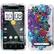 Front Large. Fosmon - Rubberized Wave Flower Design SnapOn Protector Case for HTC EVO 4G.