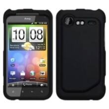 Front Large. Fosmon - Translucent Silicone Case For HTC DROID Incredible S - Black.