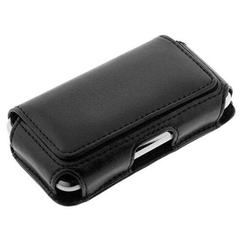 Front Standard. Fosmon - Leather Protective Carrying Case (Pouch) For HTC Freestyle - Black.
