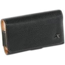 Front Large. Fosmon - Leather Pouch Case with Wrist Strap for Samsung Infuse 4G - Black.