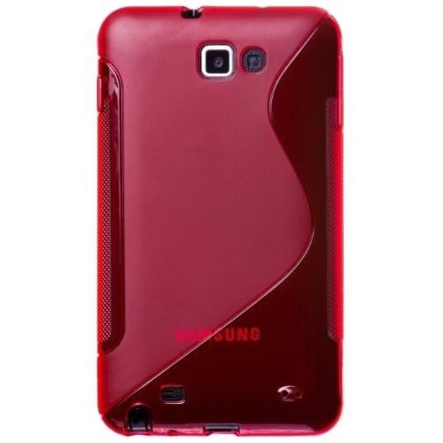 Front Standard. Cimo - S-Line Flexible TPU Case for Samsung Galaxy Note, AT&T (SGH-i717, GT-N7000) - Red.