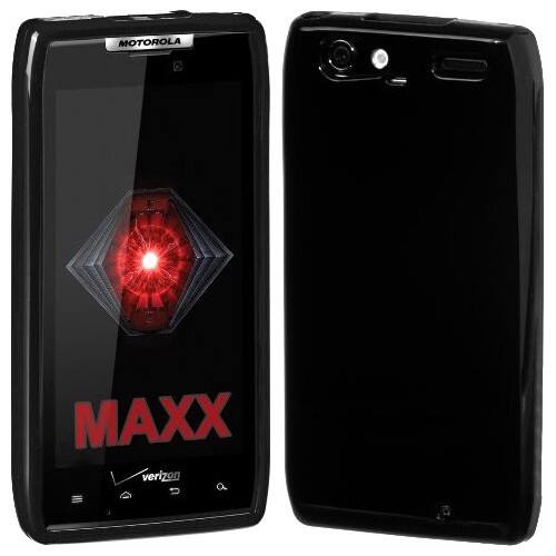 Front Standard. Cimo - Gloss Flexible TPU Case for Motorola DROID RAZR MAXX - Black.