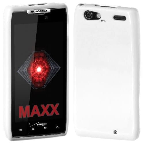 Front Standard. Cimo - Gloss Flexible TPU Case for Motorola DROID RAZR MAXX - White.