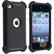 Front Large. eForCity - Hybrid Armor Case Compatible with Apple iPod touch 4th Generation, Skin/ Hard - Black.
