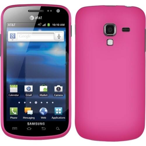 Front Standard. Wireless Xcessories - Rubberized Protective Shield compatible with Samsung i577 Exhilarate - Dark Pink.
