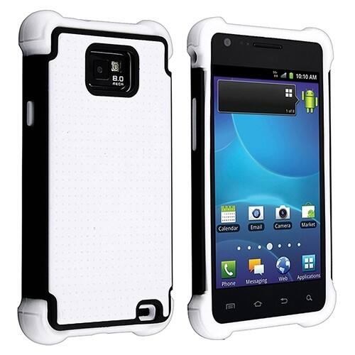 Front Standard. eForCity - 2 Pcs Hybrid Armor Case compatible with Samsung Galaxy S II AT&T i777 - Black/Red, White/Black.