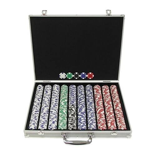 Front Standard. Trademark Global - Trademark Poker 1000 Chips Ace King Suited 11.5g Poker Set with Aluminum Case.