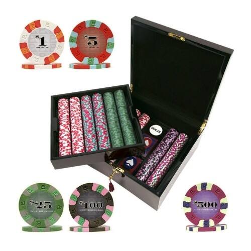 Front Standard. Trademark - Pro Classic Series Poker Set with Wood Case.