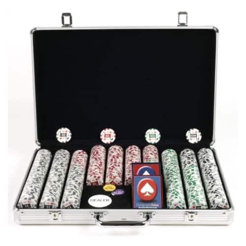 Front Standard. Trademark - Trademark Poker 650 Chips 11.5g 4 Aces Poker Set with Aluminum Case.