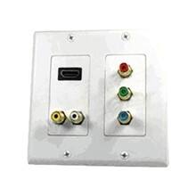 Front Large. Pyle - HDMI + 2 RCA + 3 RCA Double Wall Plate.