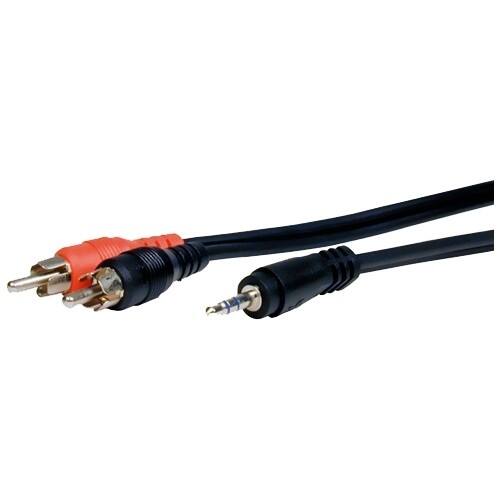 Front Standard. Comprehensive - Standard Series 3.5mm Stereo Mini Plug to 2 RCA Plugs Audio Cable 10ft - Black.