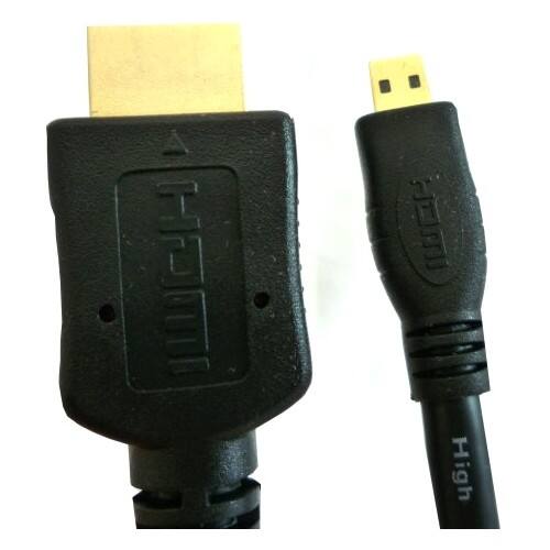 Front Standard. Professional Cable - HDMI Male to Micro HDMI Male - 2 Meters (6 Feet) - Black.