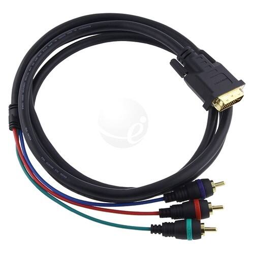 Front Standard. eForCity - Component/DVI Video Cable - Black.