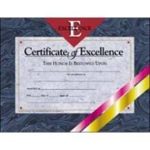 Front Large. Hayes - Certificate of Excellence - 8.50" x 11".