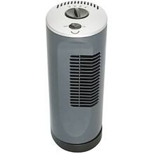 Front Large. Optimus - Desktop Ultra Slim Tower Fan - Black, Dark Gray, Silver.