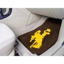Front Large. Fan Mats - University of Wyoming Cowboy Logo Carpeted Car Mat.