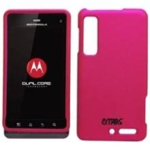 EMPIRE Hot Pink Rubberized Hard Case Cover for Verizon Motorola Droid 3 XT883