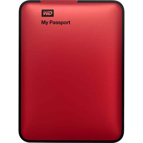 Front Standard. WD - My Passport 1 TB External Hard Drive - Red.