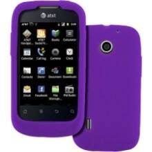 Front Large. Empire - 3 Pack of Soft Silicone Case Covers for Huawei Fusion U8652 - Black, Neon Green, Purple.