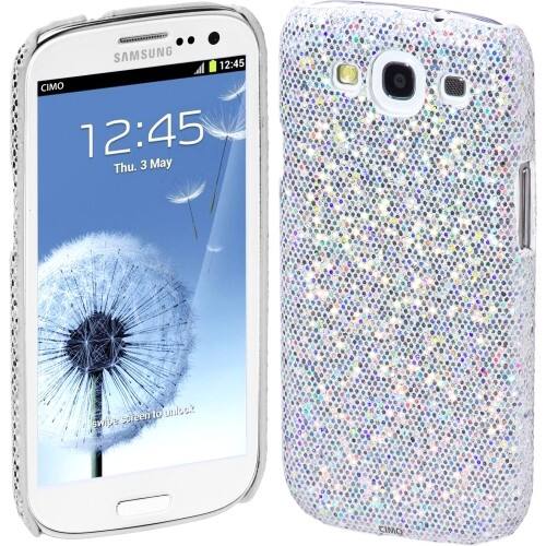 Front Standard. Cimo - Bling Sparkle Hard Cover Back Case for Samsung Galaxy S III - White.