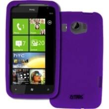 Front Large. Empire - Soft Silicone Case Cover for HTC Titan 4G - Purple.