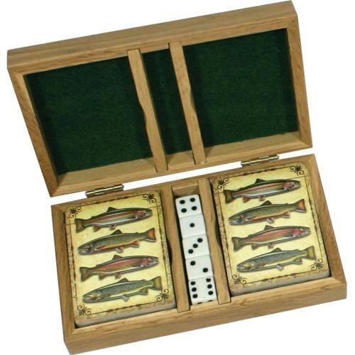Front Standard. Rivers Edge - Trout/Fly Cards & Dice Set.