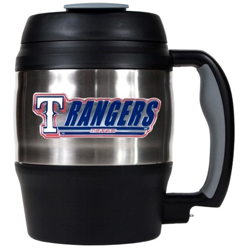 texas rangers travel mug