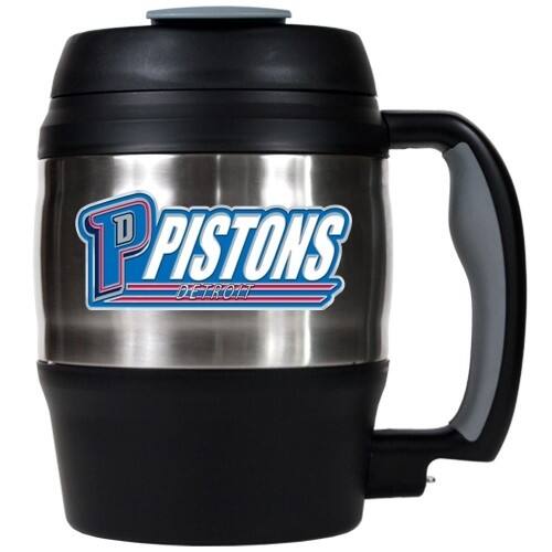 Front Standard. GAP - Detroit Pistons 52oz Macho Travel Mug (Logo & Team Name).