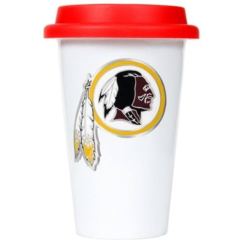 Front Standard. GAP - Washington Redskins 12oz Double Wall Ceramic Cup with Red Lid (Primary Logo).
