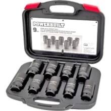 Front Large. Powerbuilt - 648991 9 Pc Deluxe Axle Nut Socket Kit (Kit 61).