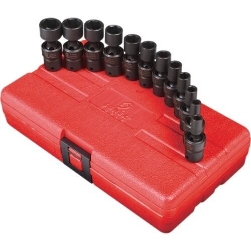Front Standard. Sunex Tools - 1/4" Dr. 12 Pc. Metric Universal Impact Socket Set.